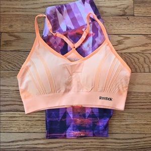 Reebok Sports bra and Capri yoga pant